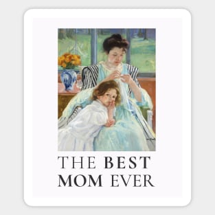 THE BEST KNITTING MOM EVER FINE ART VINTAGE STYLE CHILD AND MOTHER OLD TIMES. Magnet